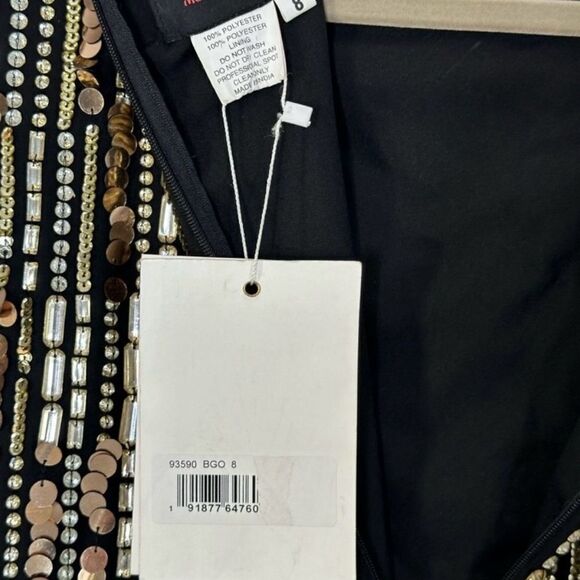 Mac Duggal 93590 Embellished High Neck Long Sleeve Midi Dress| Size 8 - Picture 12 of 12